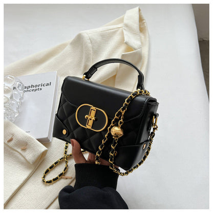 Ielgy Portable Box Bag Ladies Unique Texture Chain Shoulder Diagonal Bag