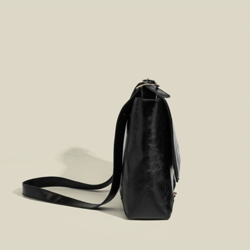 Ielgy Ladies Black Large Capacity Underarm Bag Shoulder Messenger Bag