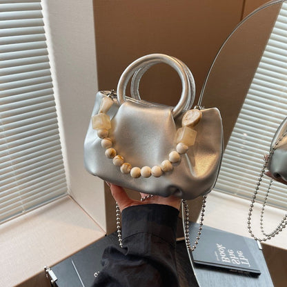 Ielgy Ladies Portable Pleated Bag Fashionable All-Match Diagonal Cloud Bag