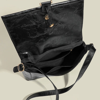 Ielgy Ladies Black Large Capacity Underarm Bag Shoulder Messenger Bag