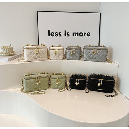 Ielgy High-End Female Bag Fashion Rhombus Chain Texture All-Match One-Shoulder Small Square Bag