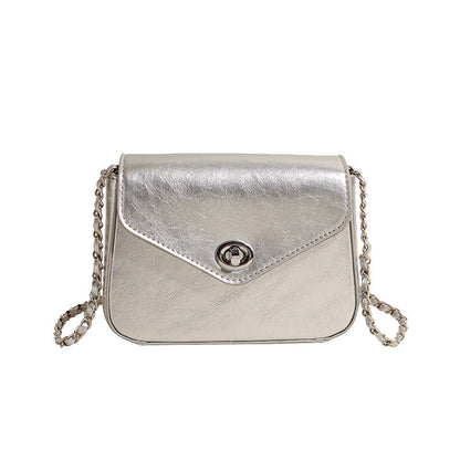 Ielgy Ladies Textured Chain Bag Fashionable All-Match High-End Exquisite Niche One-Shoulder Cross