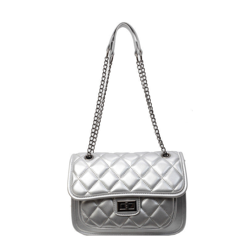 Ielgy Ladies Fashion Summer Messenger Stray Bag High-End Diamond Chain Shoulder Small Square Bag