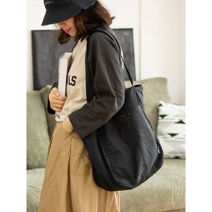Ielgy Japanese Waterproof Nylon Casual Shoulder Bag Niche Design Feel Large Capacity Commuter Tote Large Bag