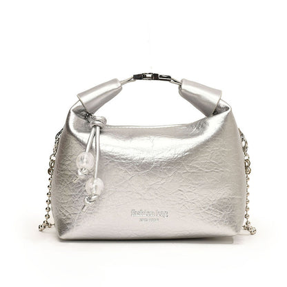 Ielgy Ladies White All-Match Shoulder Messenger Bag Niche Design Chain Small Shoulder Bag