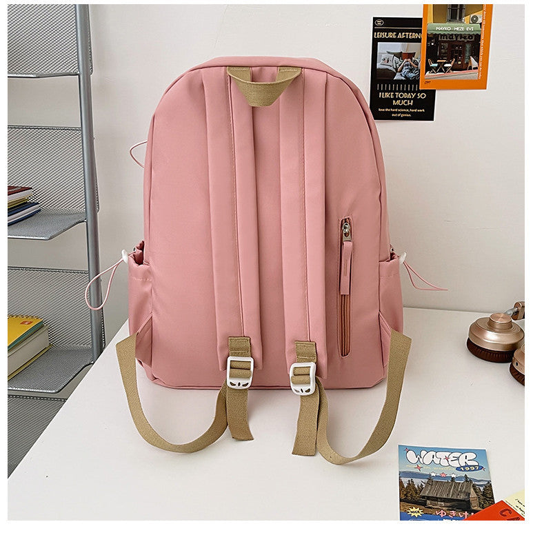 Ielgy Large-Capacity Backpack Student All-Match Schoolbag Commuter Outing Travel Commuter Backpack