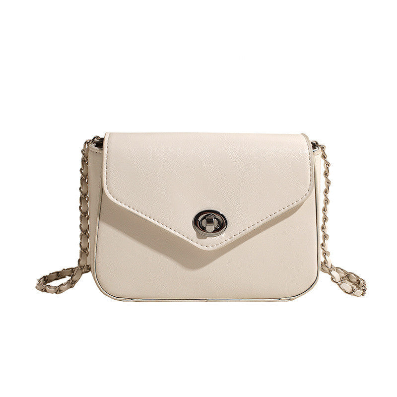 Ielgy Ladies Textured Chain Bag Fashionable All-Match High-End Exquisite Niche One-Shoulder Cross