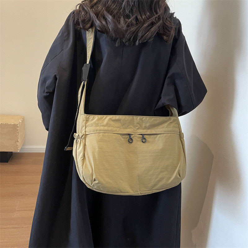Ielgy Waterproof Nylon Cloth Bag Large Capacity Cross-body Dumpling Bag All-match Casual Lightweight Sports Style Shoulder Bag