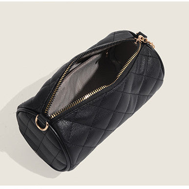 Ielgy Ladies Golden Ball Diamond Chain Pillow Bag All-Match One-Shoulder Cross-Body Cylinder Bag