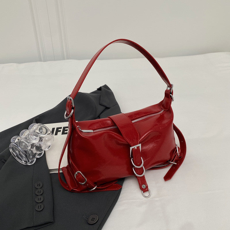 Ielgy Ladies Fashion Texture One-Shoulder Underarm Bag Can Be Cross-Body