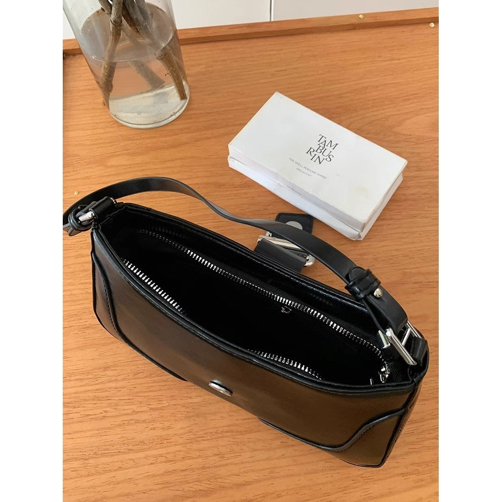 Ielgy Portable Baguette Bag Korean Version Retro One-Shoulder Underarm Bag Niche Texture Messenger Small Square Bag