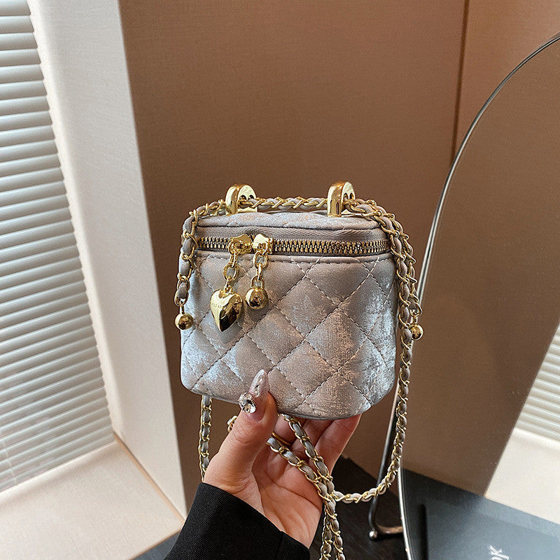 Ielgy High-End Female Bag Fashion Rhombus Chain Texture All-Match One-Shoulder Small Square Bag