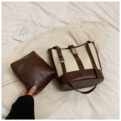 Ielgy Retro Trendy Underarm Bag Fashionable All-Match Bucket Bag Texture Casual Shoulder Bag