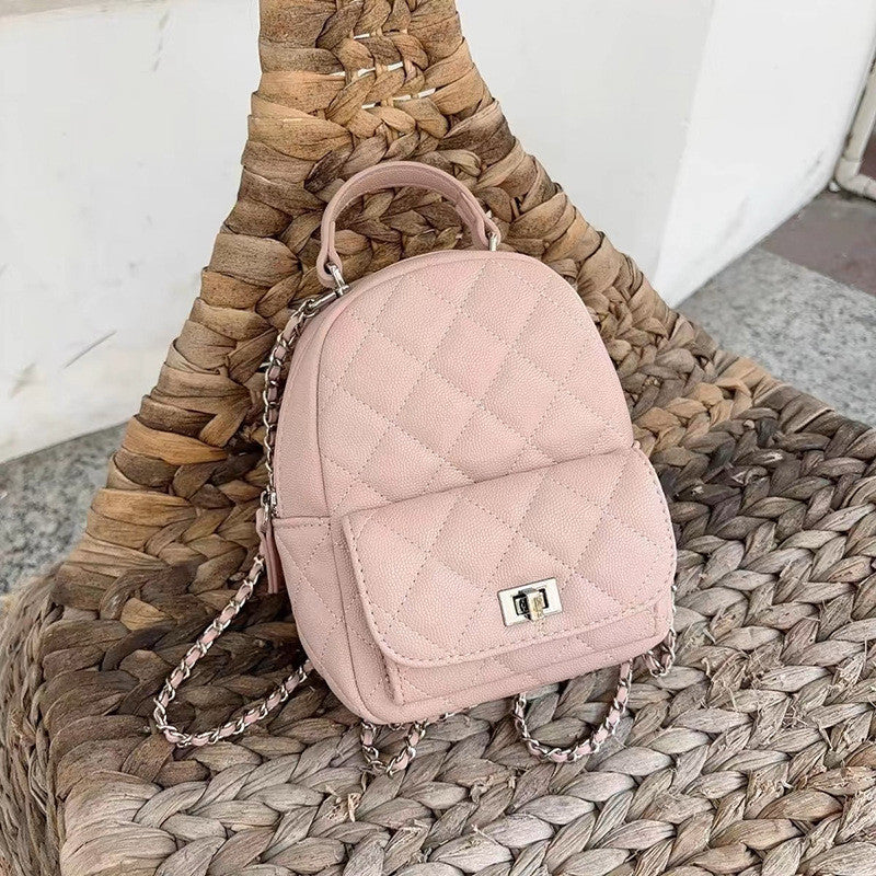 Ielgy High-End Feeling Niche Diamond Chain Backpack Fashionable All-Match Backpack Portable