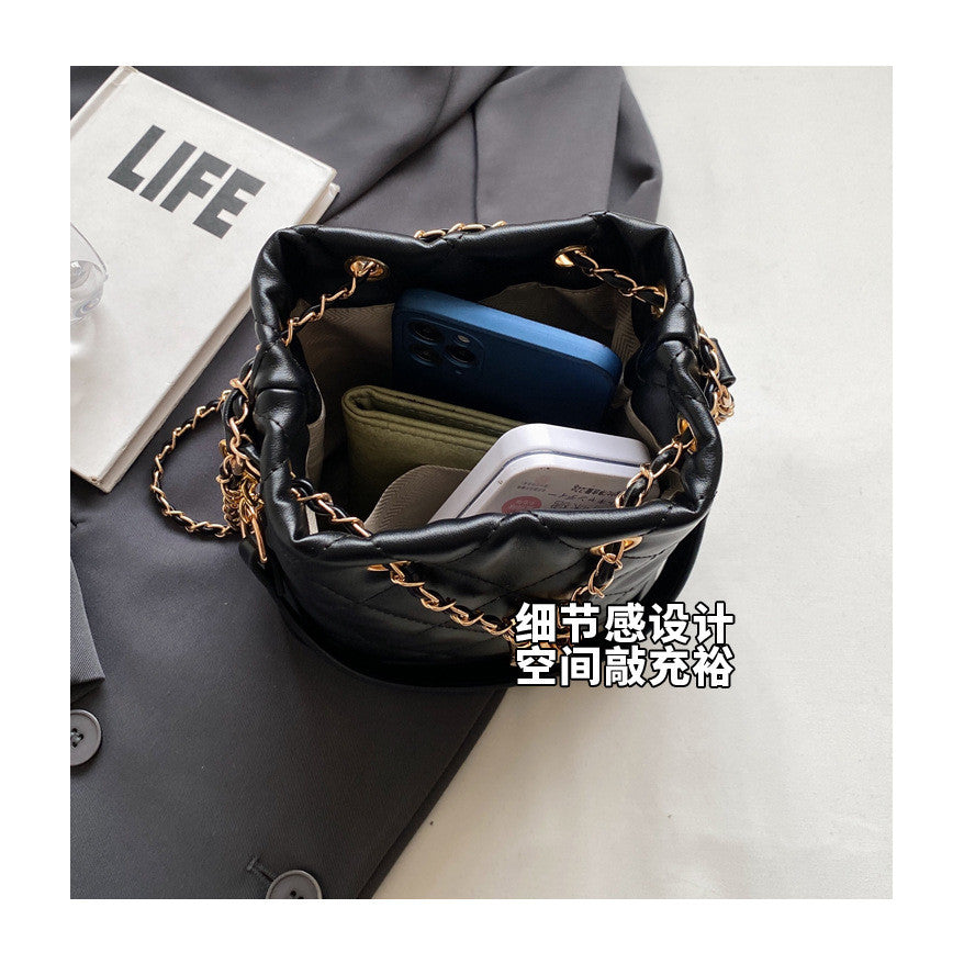Ielgy Diamond Chain Bag Fashionable All-Match High-End Sense One-Shoulder Messenger Bucket