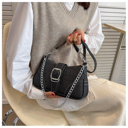 Ielgy High-End Canvas Summer Fashion Chain Messenger Bag Shoulder Armpit Bag