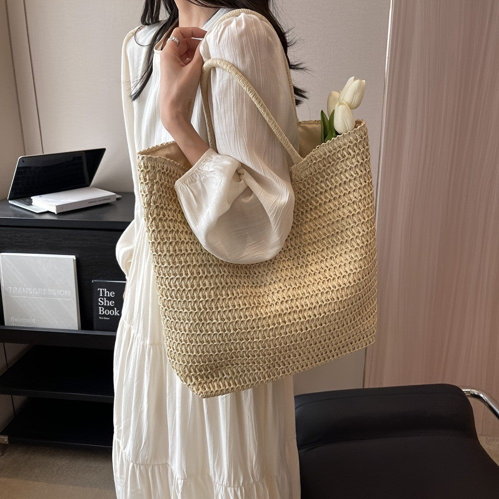 Ielgy Women's Large Scarecrow Crochet Handbag Knitting Bag Shoulder Handbag Bohemian Style