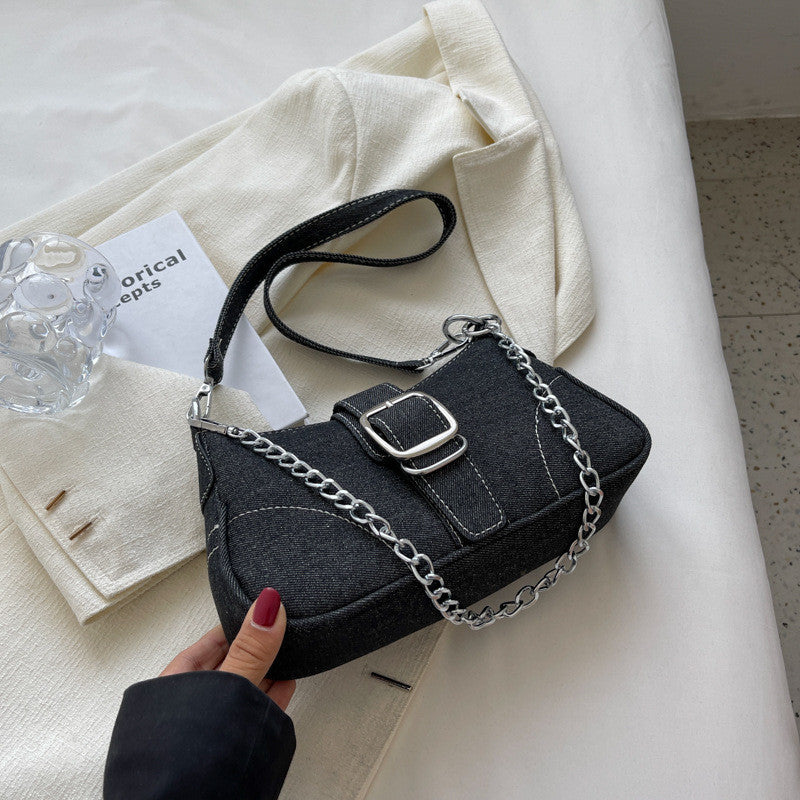 Ielgy High-End Canvas Summer Fashion Chain Messenger Bag Shoulder Armpit Bag