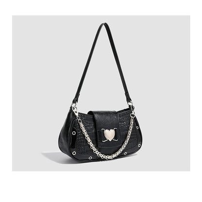 Ielgy Premium Crocodile Pattern Underarm Bag Retro Chain Shoulder Trendy Fashion Niche Design Handbag