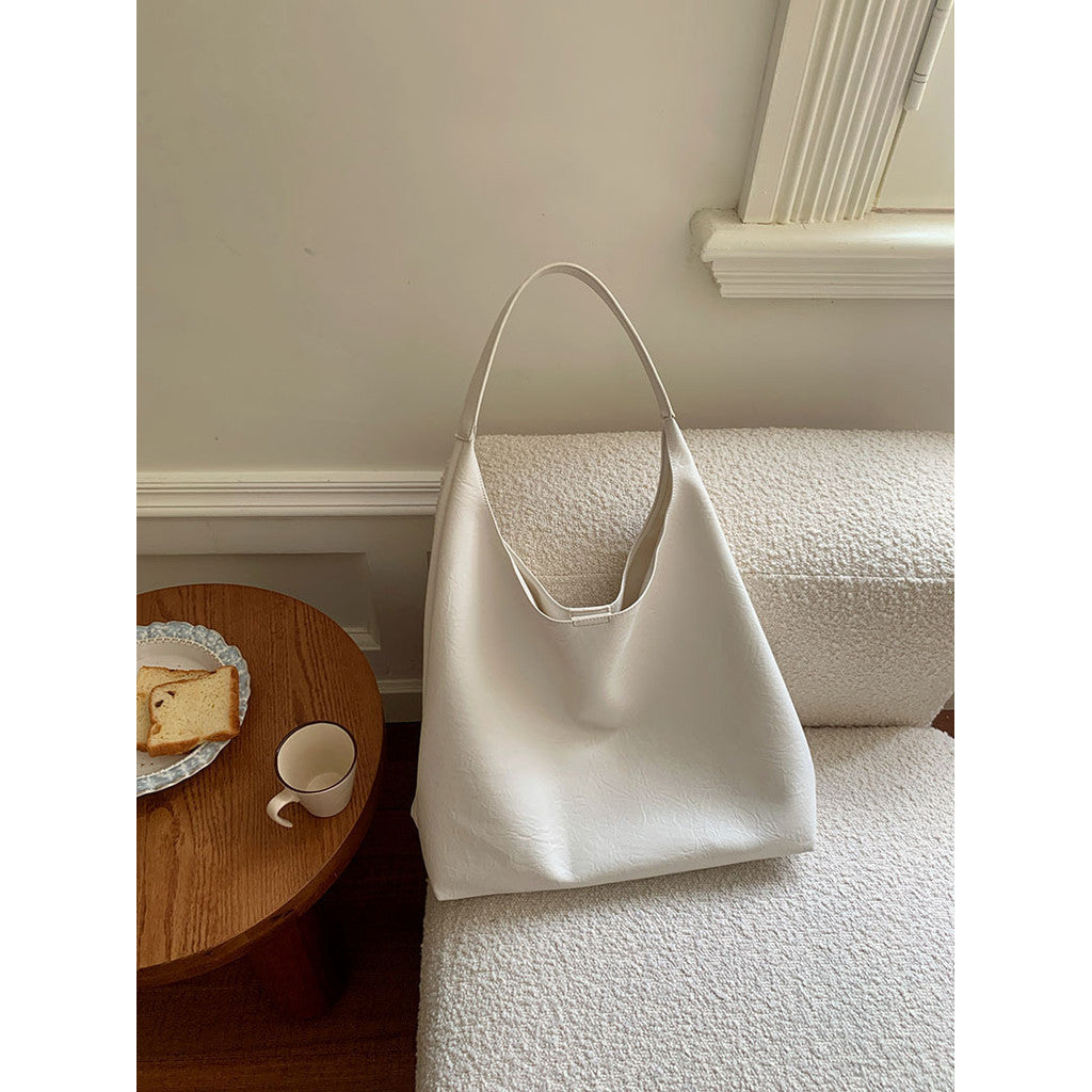 Ielgy Niche Silver Underarm Bag Trendy Korean Version Tote Bag All-Match Student Large-Capacity Shoulder Bag