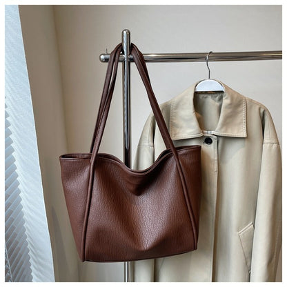 Ielgy Retro All-Match High-End Sense Shoulder Bag Large Capacity Fashion Class Commuter Tote Bag