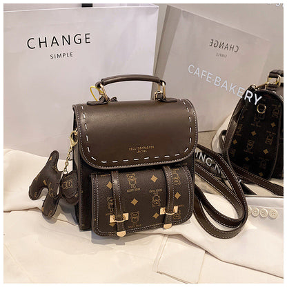 Ielgy Japanese Retro Fashion Backpack High-End Sense School Bag Texture Out Portable