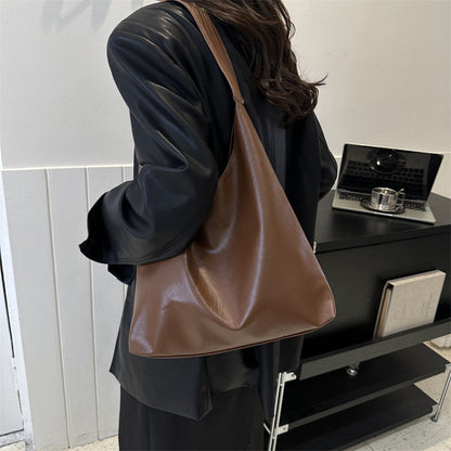 Ielgy Large-Capacity Fashionable Texture pu Commuter Bag All-Match One-Shoulder Underarm