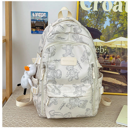 Ielgy Student Schoolbag Simple Casual Backpack Lightweight High-value Large-capacity Backpack