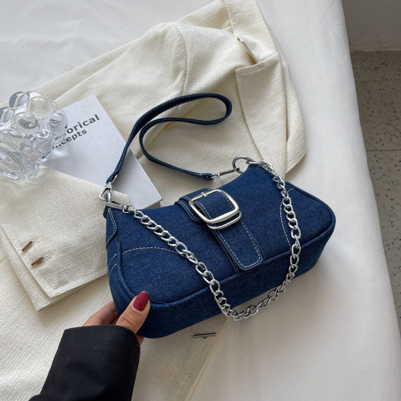 Ielgy High-End Canvas Summer Fashion Chain Messenger Bag Shoulder Armpit Bag