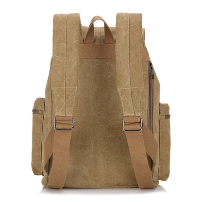 Ielgy Canvas Backpack Leisure Outdoor Travel Backpack Student Large Capacity School Bag