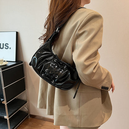 Ielgy High-End Temperament Red Bow Bag Sweet Cool Hot Girl One-Shoulder Underarm Niche Dumpling Bag
