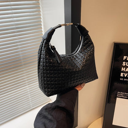 Ielgy Hand-Carry Fashion Pea Bag Simple Casual All-Match One-Shoulder High-End Cross-Body Female Bag
