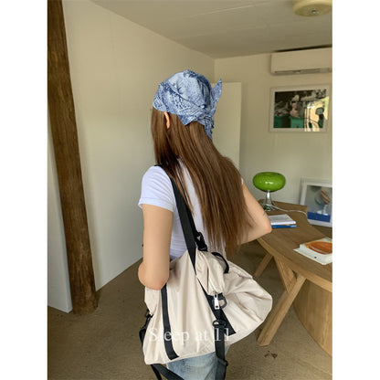 Ielgy Korean Version Simple All-Match Lightweight Nylon Travel Messenger Shoulder Bag