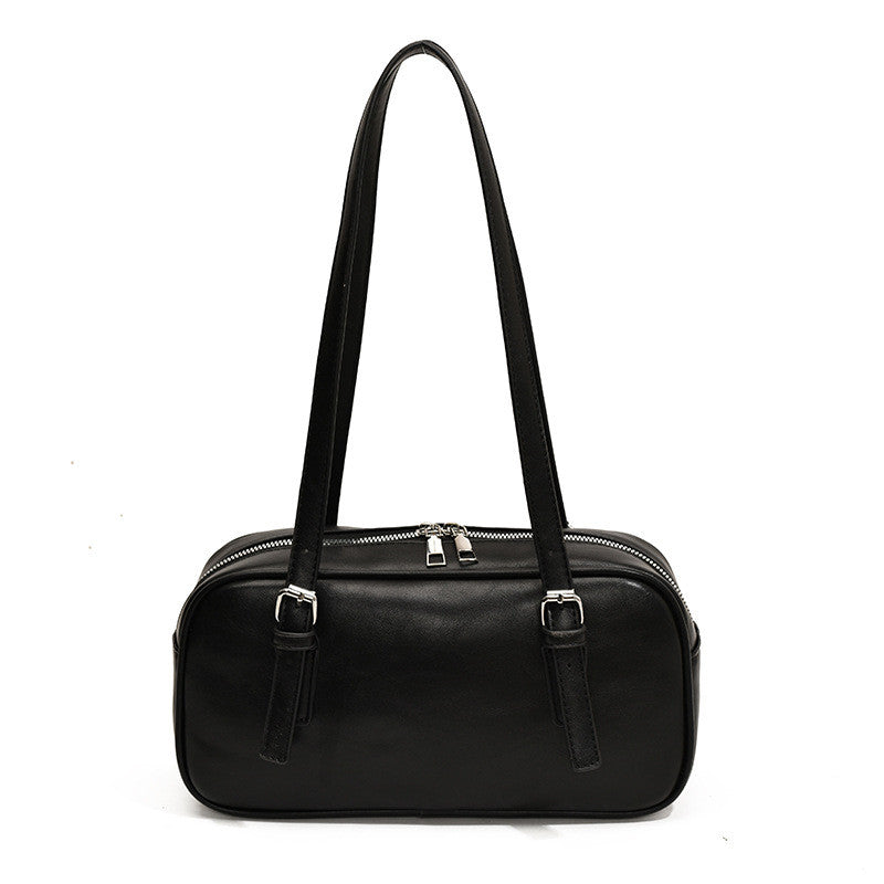 Ielgy Niche Design Retro Bowling Bag Shoulder Commuter Large Capacity Portable Underarm Pillow Bag