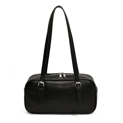 Ielgy Niche Design Retro Bowling Bag Shoulder Commuter Large Capacity Portable Underarm Pillow Bag