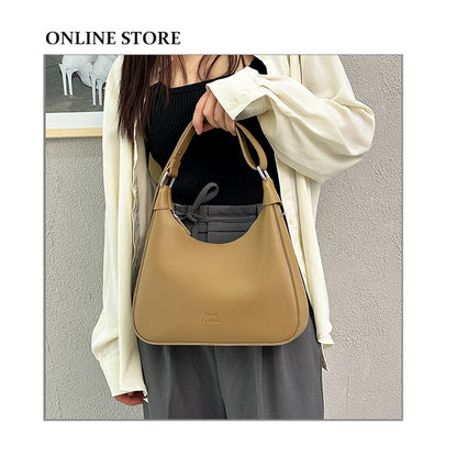 Ielgy Texture Underarm Female Bag Portable Retro One-Shoulder Niche Design Crescent Bag