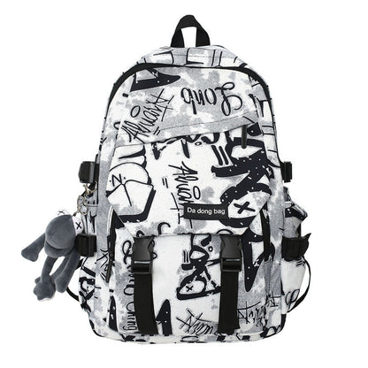 Ielgy Graffiti College Students Large Capacity Harajuku Style Trendy Backpack