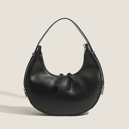 Ielgy Niche French Underarm Bag Solid Color Hand Carry Crescent Bag All-Match Texture Fashion Shoulder Bag