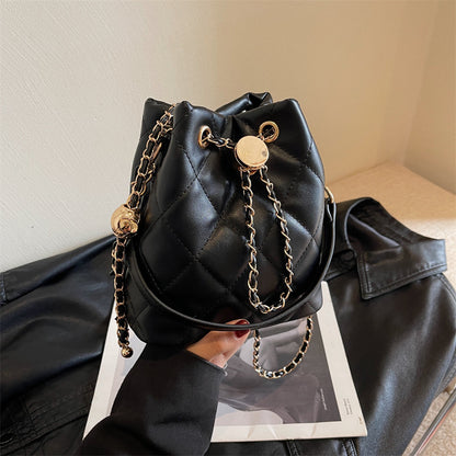 Ielgy Diamond Chain Bag Fashionable All-Match High-End Sense One-Shoulder Messenger Bucket