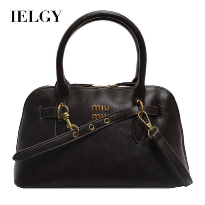 Ielgy High-End Retro Brown Fashionable All-Match Women's Cross-Body Bag Portable Shell Bag