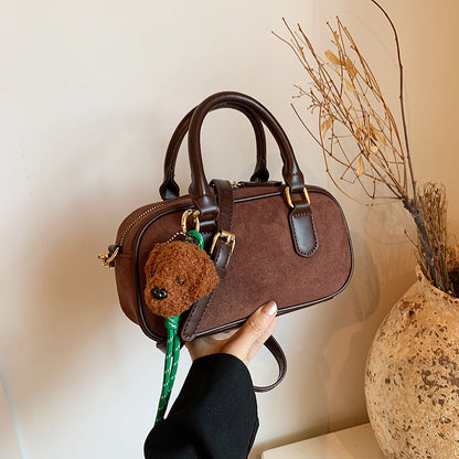 Ielgy Korean Version Retro Frosted All-Match One-Shoulder Messenger Pillow Bag Portable Boston Female Bag