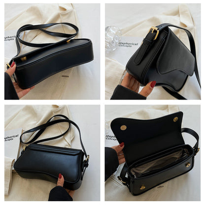 Ielgy One-Shoulder Temperament Fashion Texture Messenger Bag Simple All-Match Niche Design Underar