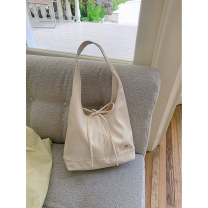 Ielgy Korean Version Niche Commuter Female Bag All-Match Casual Bow Large-Capacity One-Shoulder Armpit Tote Bag
