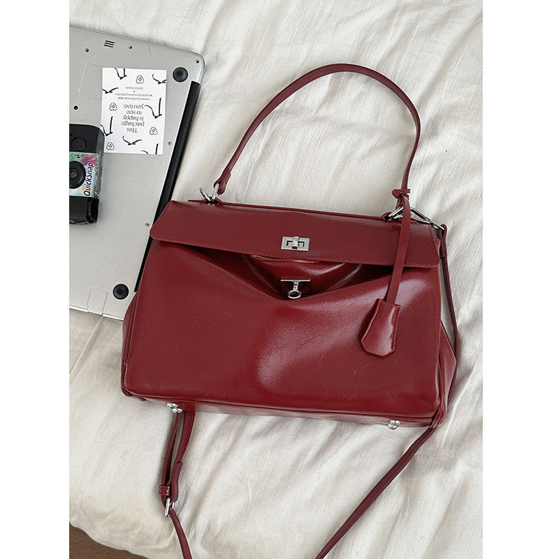 Ielgy Red Bag High-End Feeling Portable Large-Capacity Bridal Wedding Bag Cross-Body Bag