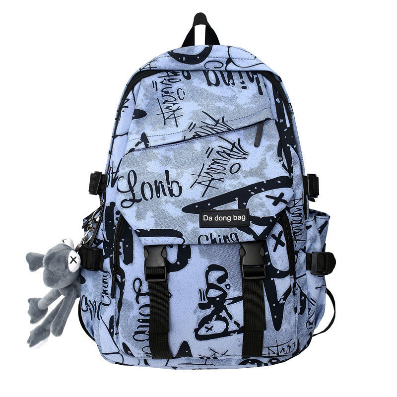 Ielgy Graffiti College Students Large Capacity Harajuku Style Trendy Backpack