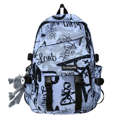Ielgy Graffiti College Students Large Capacity Harajuku Style Trendy Backpack