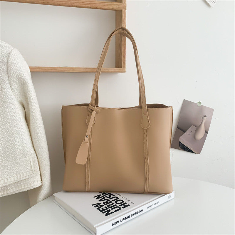 Ielgy Tote Bag Korean Version Shoulder Bag Fashion Casual Large Capacity Handbag Simple Female Bag