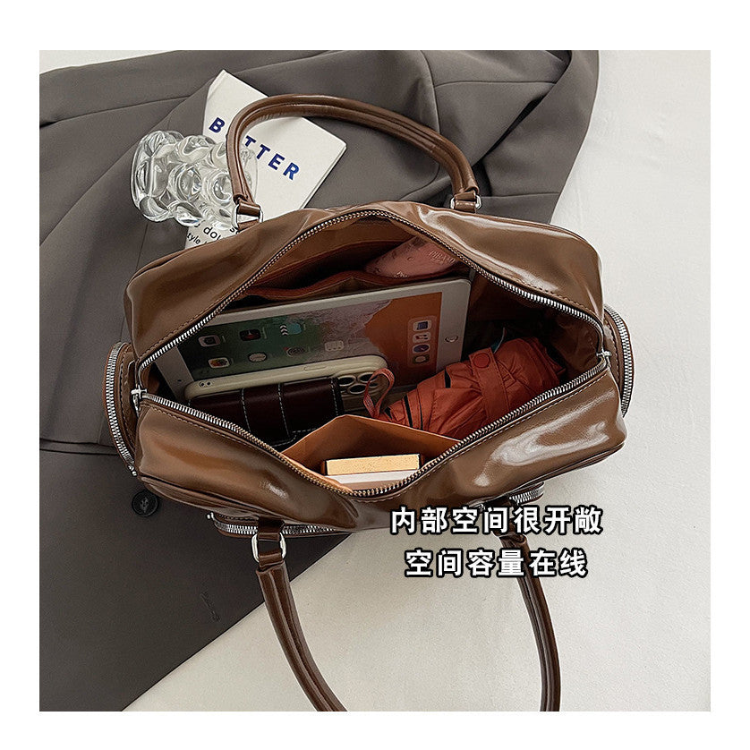 Ielgy Retro Portable Commuter Bag Niche Underarm Bag Simple Large-Capacity Shoulder Tote Bag