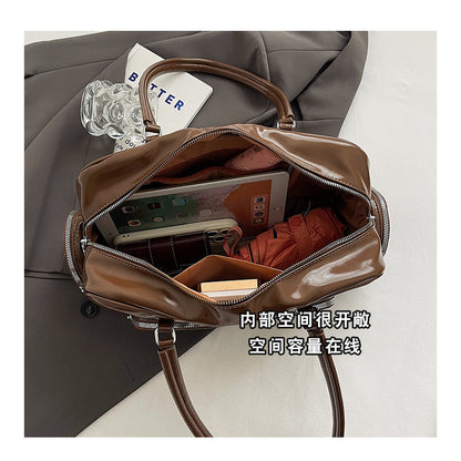 Ielgy Retro Portable Commuter Bag Niche Underarm Bag Simple Large-Capacity Shoulder Tote Bag