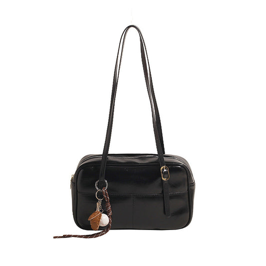 Ielgy Retro All-Match Commuter Bag Portable Underarm Boston Bag Large Capacity One Shoulder